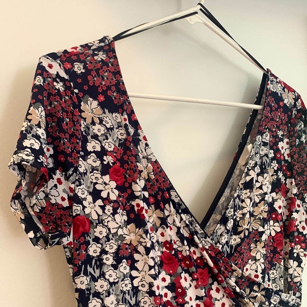 Red White and Blue floral Mini Dress